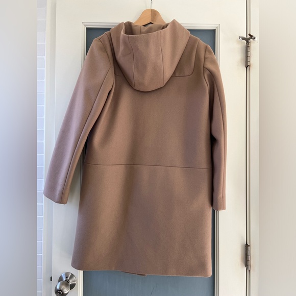 COS  Hooded Camel Duffel Coat, Wool Blend - Picture 4 of 8